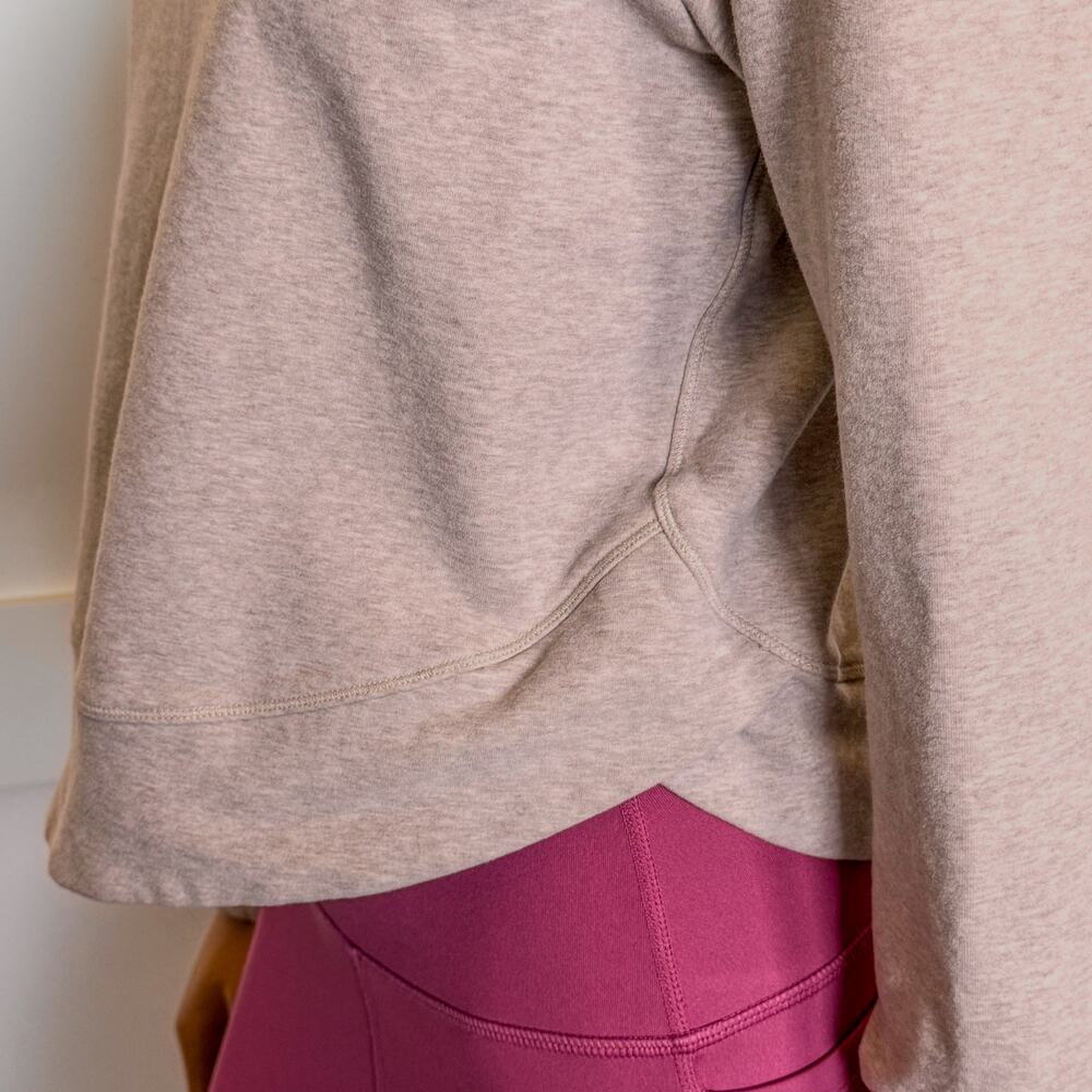 Lorna Jane Throw Over Active Cropped Long Sleeve Top in Off White Marl - Small - Picture 5 of 12